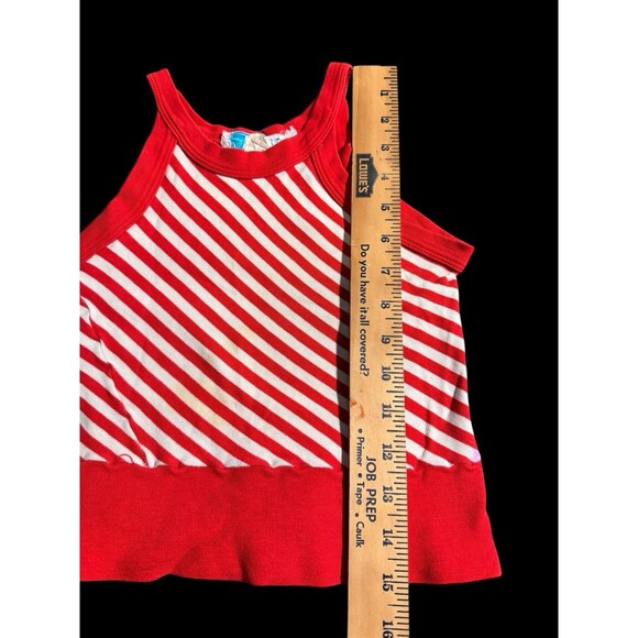 VTG 80s 90s Y2K PAUL HARRIS Red White Striped Tank Top Made Italy  Cotton Small - Picture 3 of 9